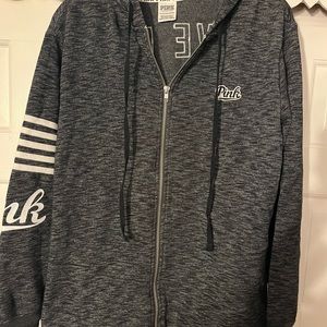 Victoria secret PINK, gray zip up sweatshirt
